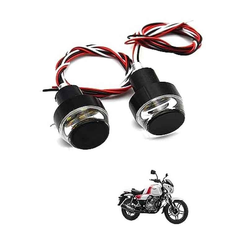 Kozdiko 2 Pcs Dual Colour Motorcycle LED Indicator Turn Signal Handle Bar Light Set for Bajaj V