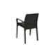 Supreme Texas Deluxe Lacquer Plastic Black with Grey Dobby chair with arm (Pack of 2)