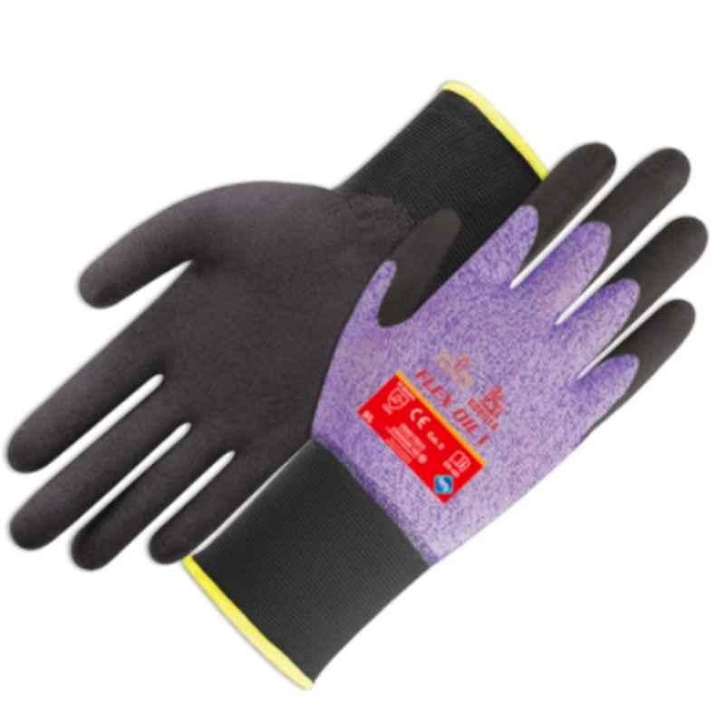 Empiral M143720220 Flex Oil I Black & Royal Blue Safety Gloves, Size: M