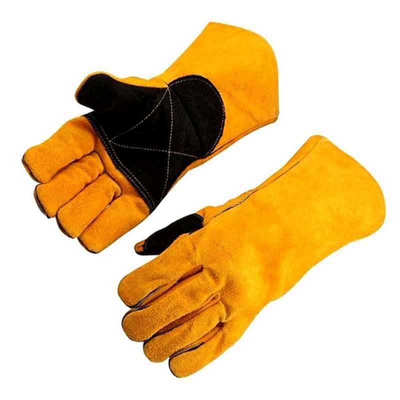 Tolsen Cow Split Leather Industrial Welding Gloves, Size: 14, 45026