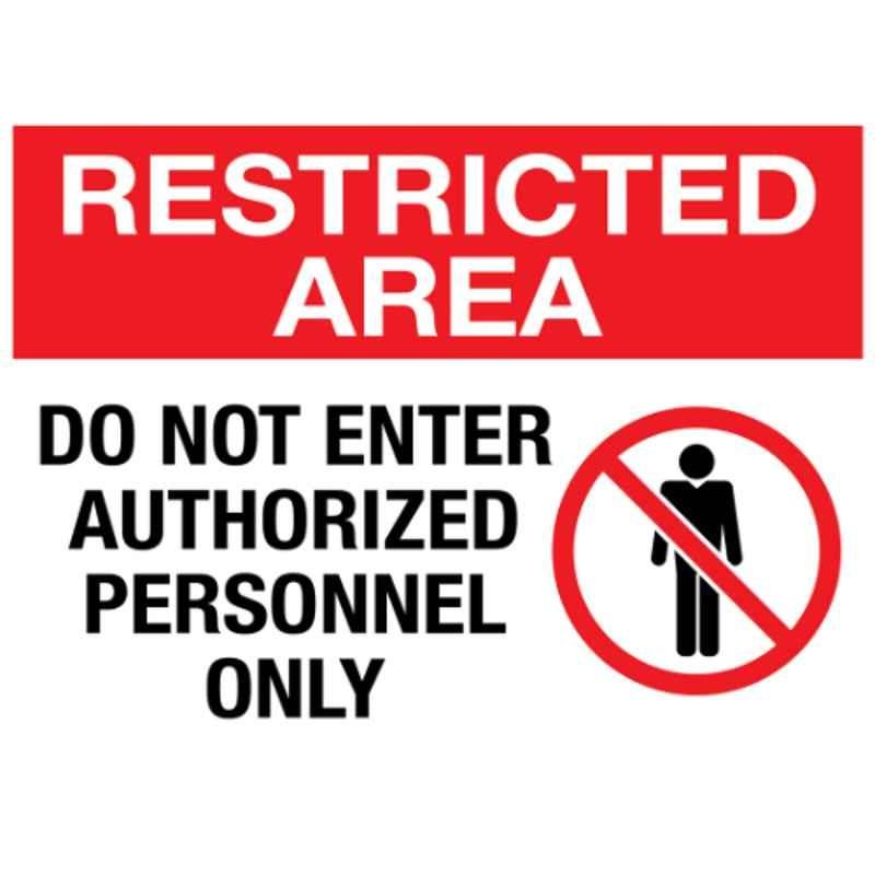 Color World Express Vinyl Self Adhesive Restricted Area Do Not Enter Authorized Personnel Only Signage Sticker