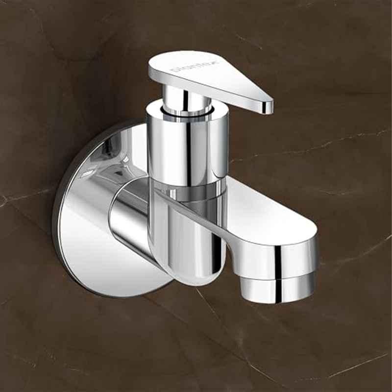 Plantex Pure Brass LEA-701 Water Tap for Bathroom with Water-Saving Technology Tap/Wall Mount Bib Tap with Wall Flange & Teflon Tape-7 Year Warranty Chrome Finish