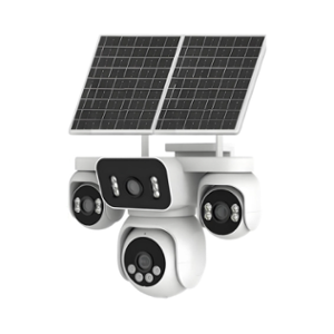 Power Pixel 20MP 8K UHD Four Lens 4G Sim PTZ Solar Camera with Four Views, PIR, Human Detection, Voice Intercom & Inbuilt Battery