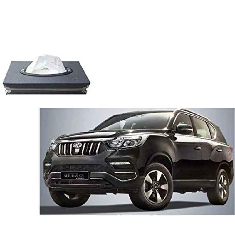 Kozdiko Leatherette Grey Tissue Paper Dispenser Box with 200 Sheets (100 Pulls) for Mahindra Alturas G4