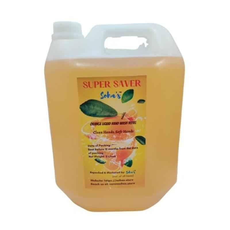 Sohas 5L Orange Liquid Hand Wash Refill, SA-LHWR5L-O