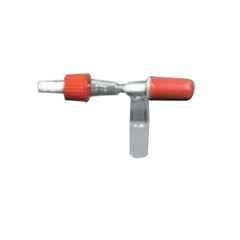 Glassco 19/26 Boro 3.3 Glass & PTFE T-Shape Cone Adapter with Stopcock, 046.212.02