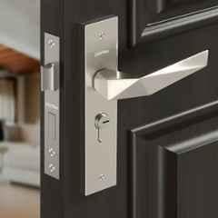 Plantex Heavy-Duty Door Handle Lock Set/ 6-Lever Lock Mechanism with 3 Years of Warranty/Mortise Door Lock with 3 Keys 8129-Satin White