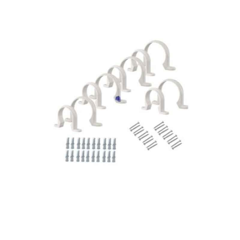 PVC White Pipe U Clamps (Pack of 10)