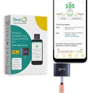 BeatO CURV Smartphone Connected Glucometer Machine with 20 Strips & 50 Lancets