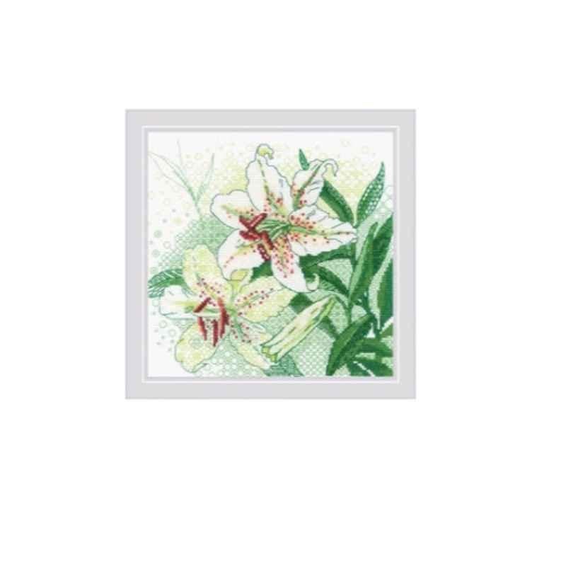 Cross Counted Cross Stitch Kit 7.75Inx7.75In White Lily