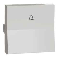 Schneider Electric Unica Pure 6A Way Polycarbonate White Bell Press Switch, UNS6BP2M_WE