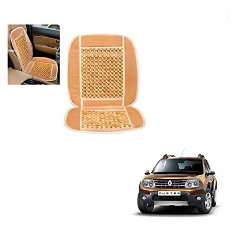 Kozdiko Wooden Bead Seat with Beige Velvet Border for Renault Duster