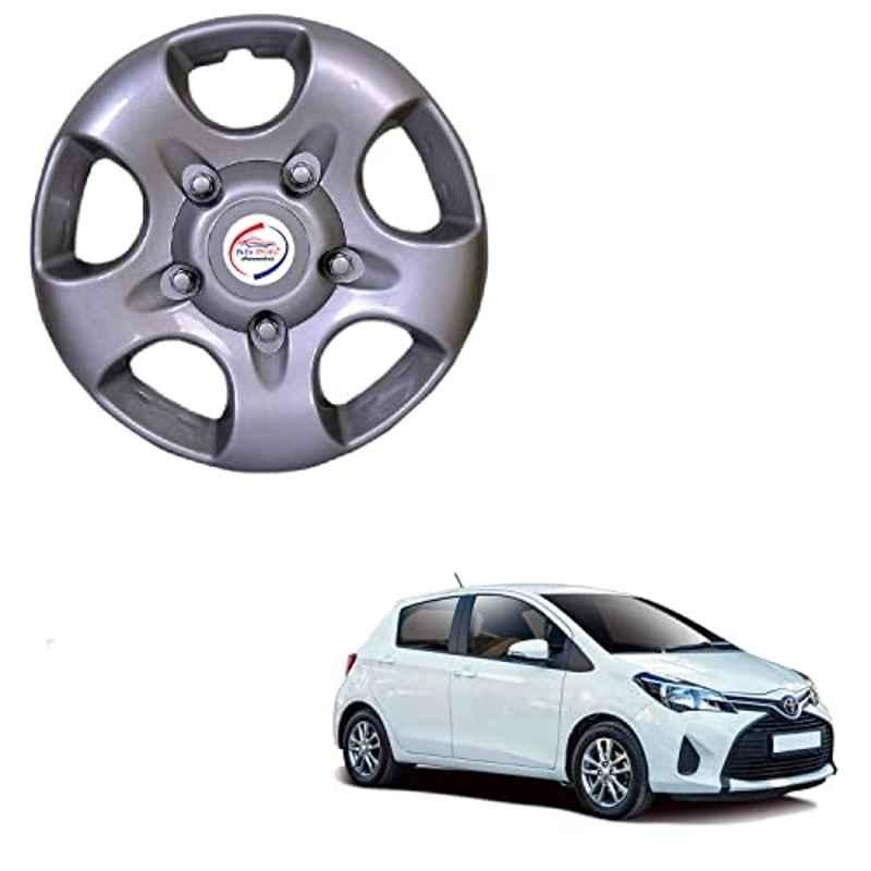 Auto Pearl 4 Pcs 15 inch ABS Silver SC42 Hubcap Wheel Cover Set with Retention Ring for Toyota Yaris