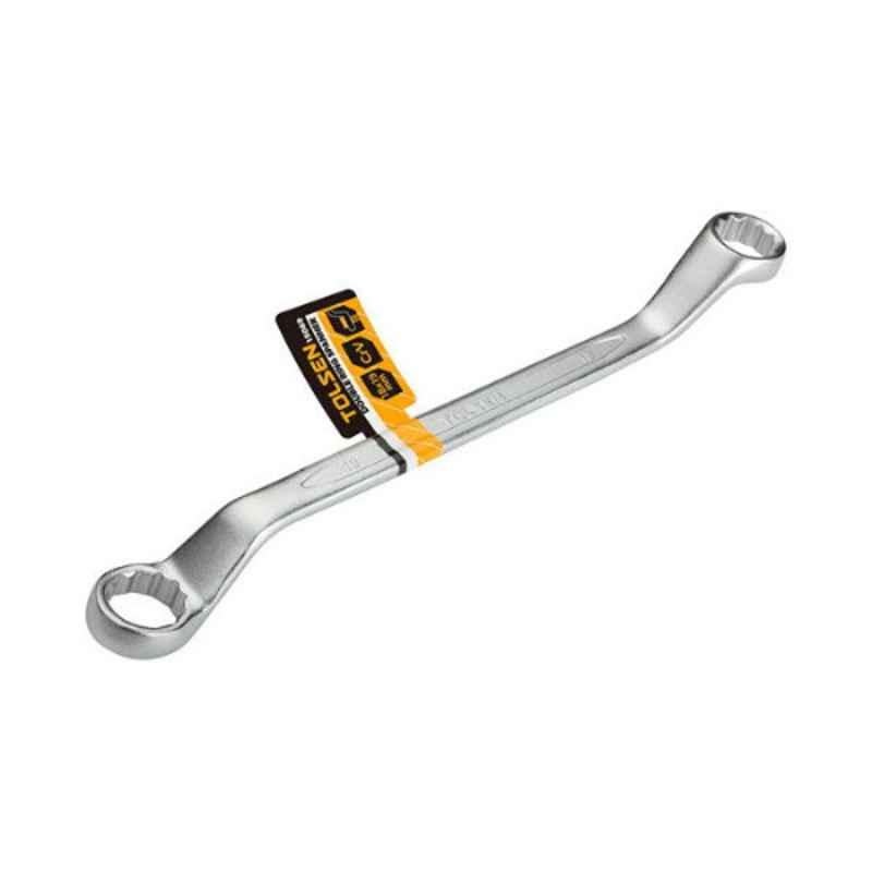 Tolsen 8x9mm Chromium Vanadium Steel Chrome Plated Double Ring Spanner, 15064
