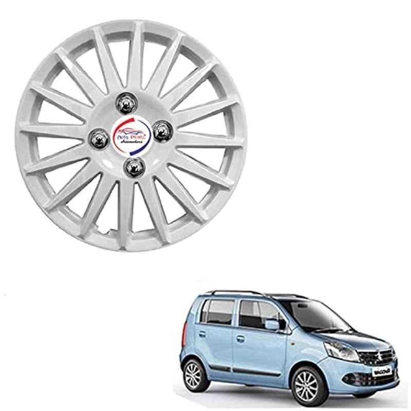 Auto Pearl 4 Pcs 13 inch ABS Camry Silver Press Type Hubcap Wheel Cover Set with Retention Ring for Maruti Suzuki WagonR 2010