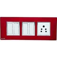 Dewon Electric 6 Module Polycarbonate Red Wall Switch Board Plate