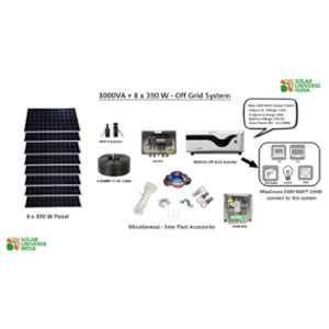 Solar Universe India 3000VA Solar Inverter & 8 Pcs 390W Monocrystalline Solar Panel Combo (Pack of 2)