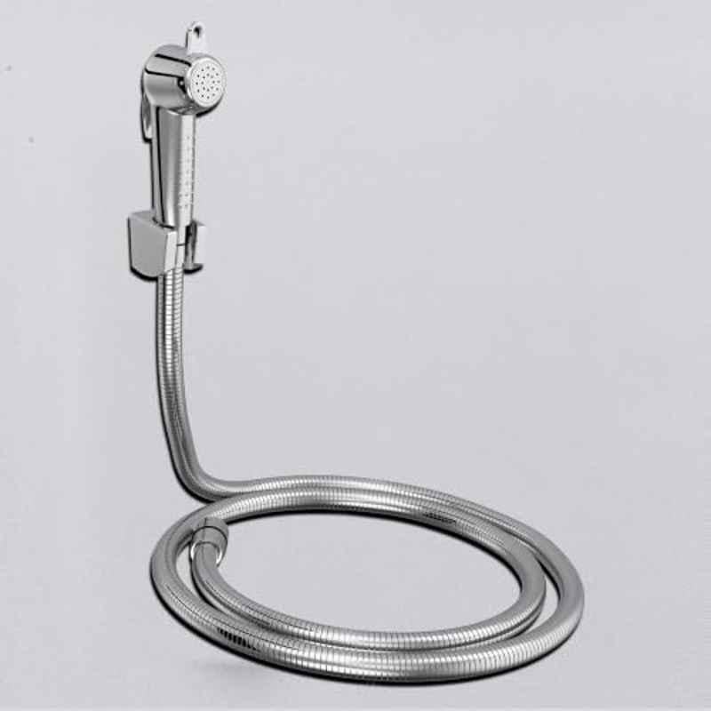 RN PTMT Silver Chrome Finish Health Faucet with Hope Pipe & Wall Holder for Toilet Cleaning, RNHF5410SS