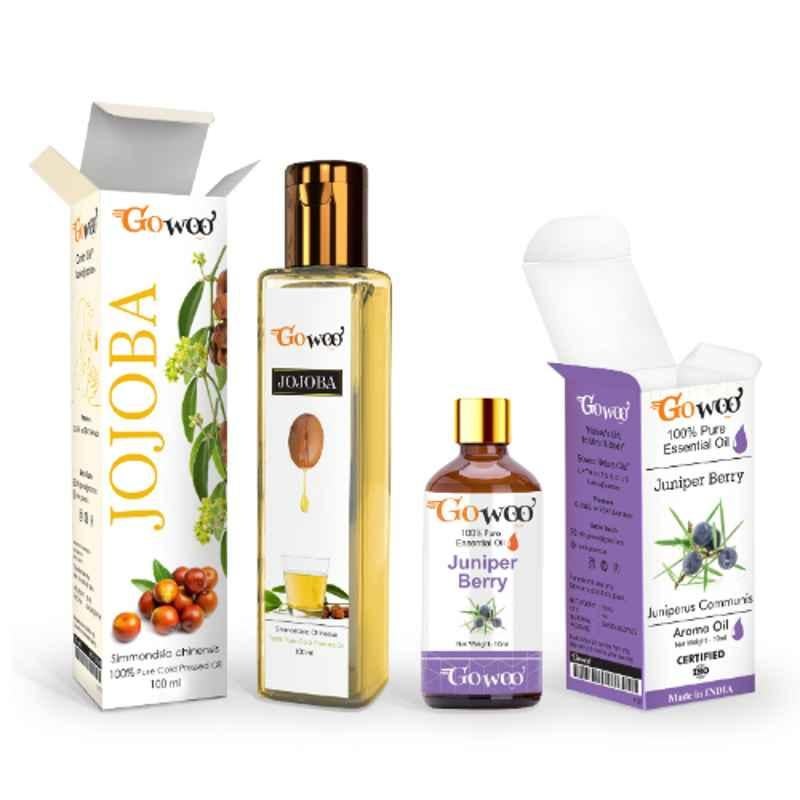 GoWoo 2 Pcs 10ml Natural Juniper Berry Aroma Oil & 100ml Jojoba Carrier Oil Set, GWOC687-P25+P175