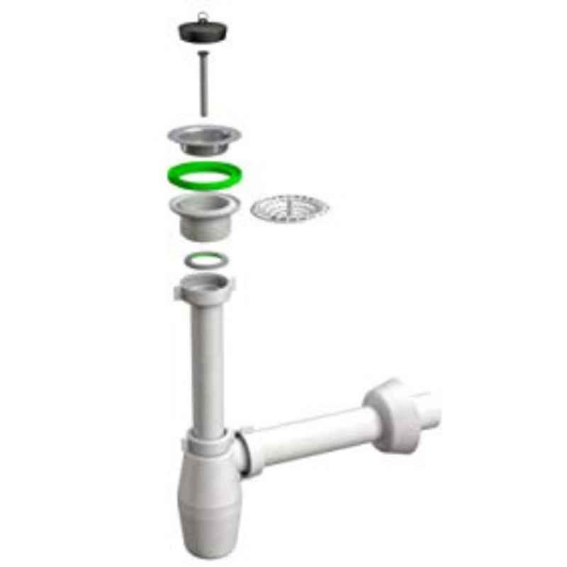 Bonomini 1-1/2 inch PVC Single Connection Bottle Trap