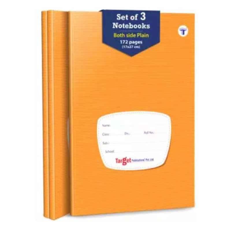 Target Publications 172 Pages Regular Both Sides Blank Small Notebooks for Kids & Students, 1260 (Pack of 3)