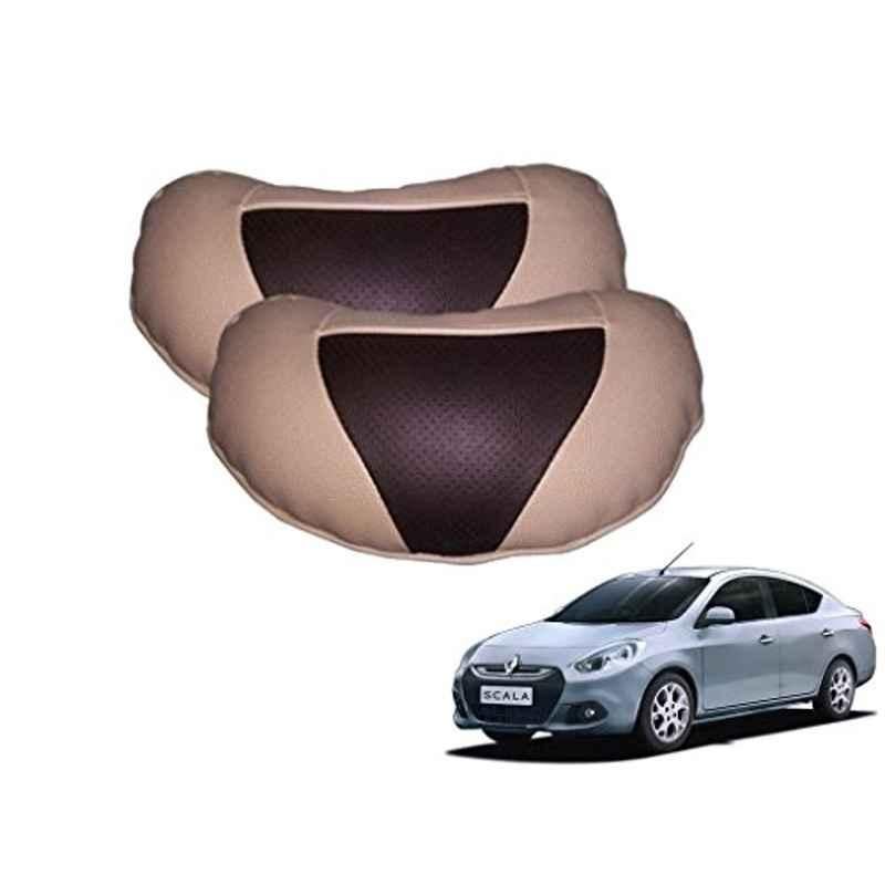 Kozdiko 2 Pcs Brown & Beige Neck Rest Set for Renault Scala, koz_38950