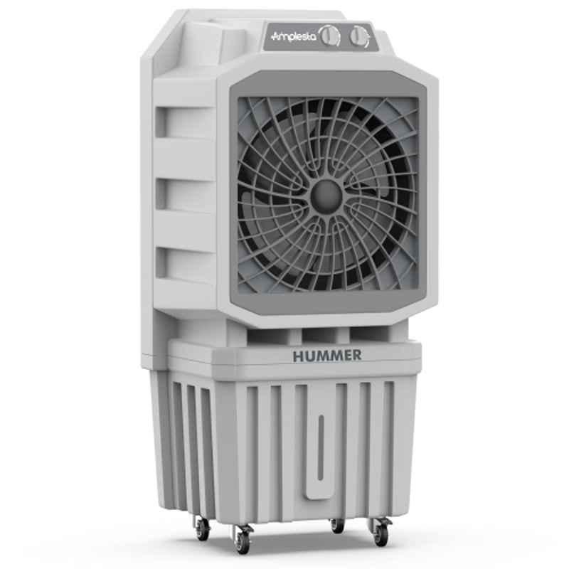 Amplesta Hummer 250W 110 Litre Plastic Light Grey Desert Air Cooler with Honeycomb Pad Cooling & 1 Year Warranty, HUMMERGRY110L