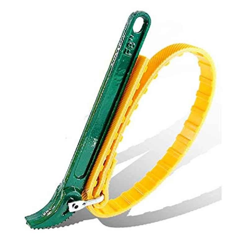 300mm Green Adjustable Rubber Belt Strap Wrench with Steel Handle