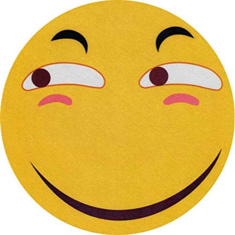 Rubik 2mm 22cm Rubber Round Smiley Mouse Pad