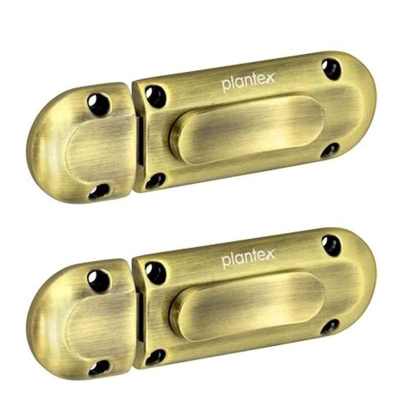 Plantex Zinc Brass Antique Door Baby Latch Lock for Home & Office, SH-88 (Pack of 2)