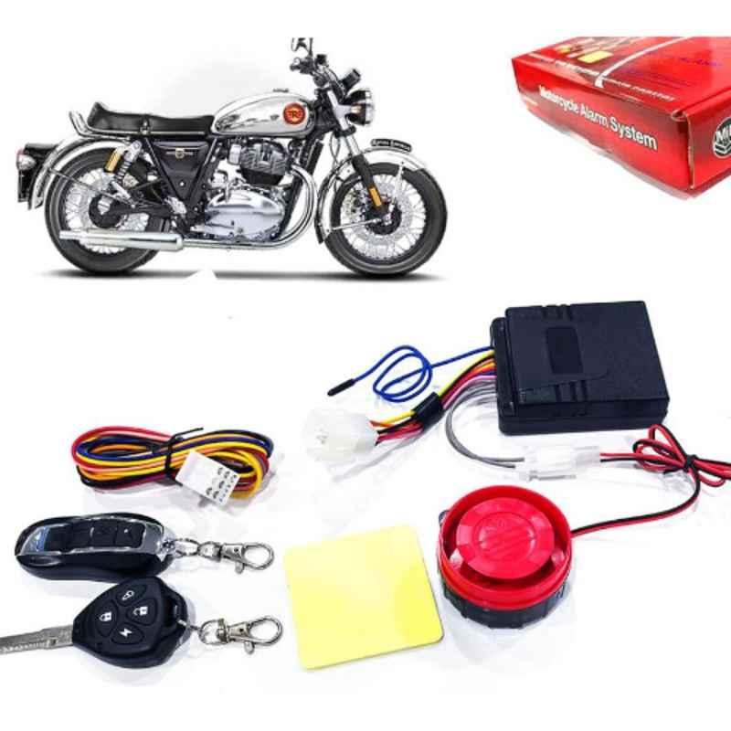 Auto Pearl 12V Black Two-Way Anti Theft Motorcycle Alarm Kit with 2 Pcs Remote for Interceptor 650