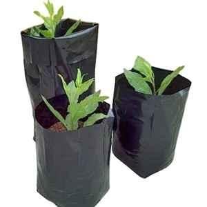 Singhal 12x12 inch Polypropylene Black Round Grow Bag for Home Garden & Nursery (Pack of 50)