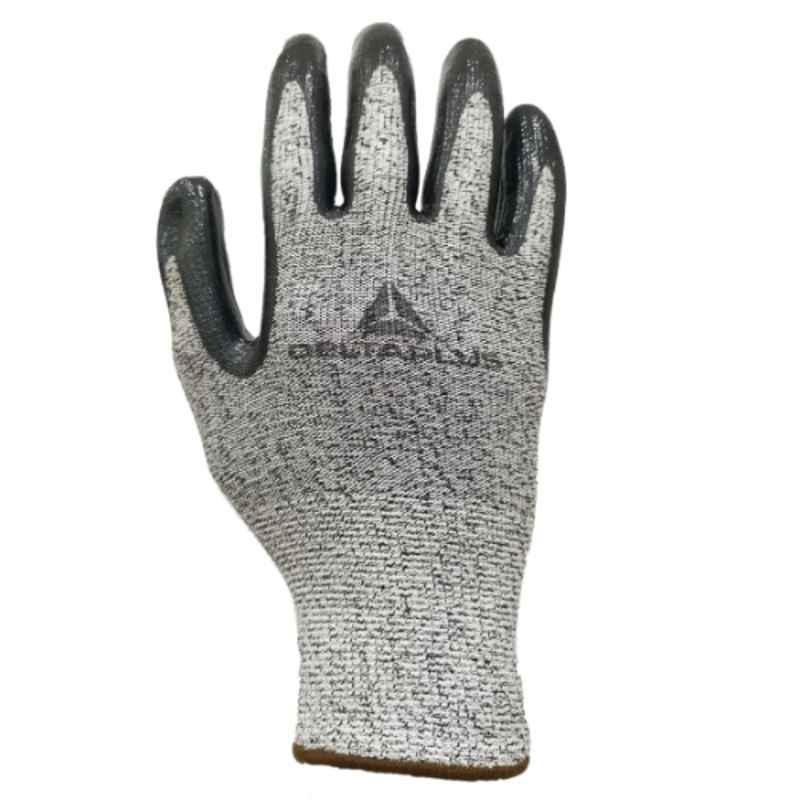 Deltaplus VENICUT 33 Econocut Fibre Nitrile Coated Grey Safety Gloves, Size: 11