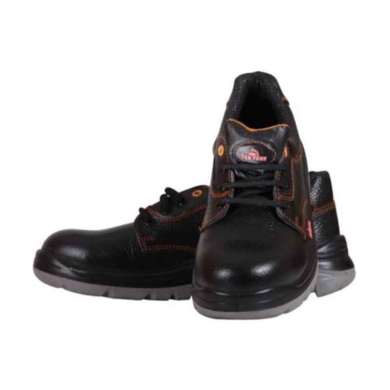 Tek-Tron FD-KGNF-DQ5X Atrom Leather Steel Toe Black & Grey Work Safety Shoes, Size: 5