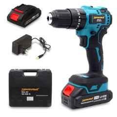 Tomahawk 20V 2Ah Brushless Cordless Drill Machine with 10mm Keyless Chuck, Battery, Charger & Screwdriver Kit for Home TDS-1020