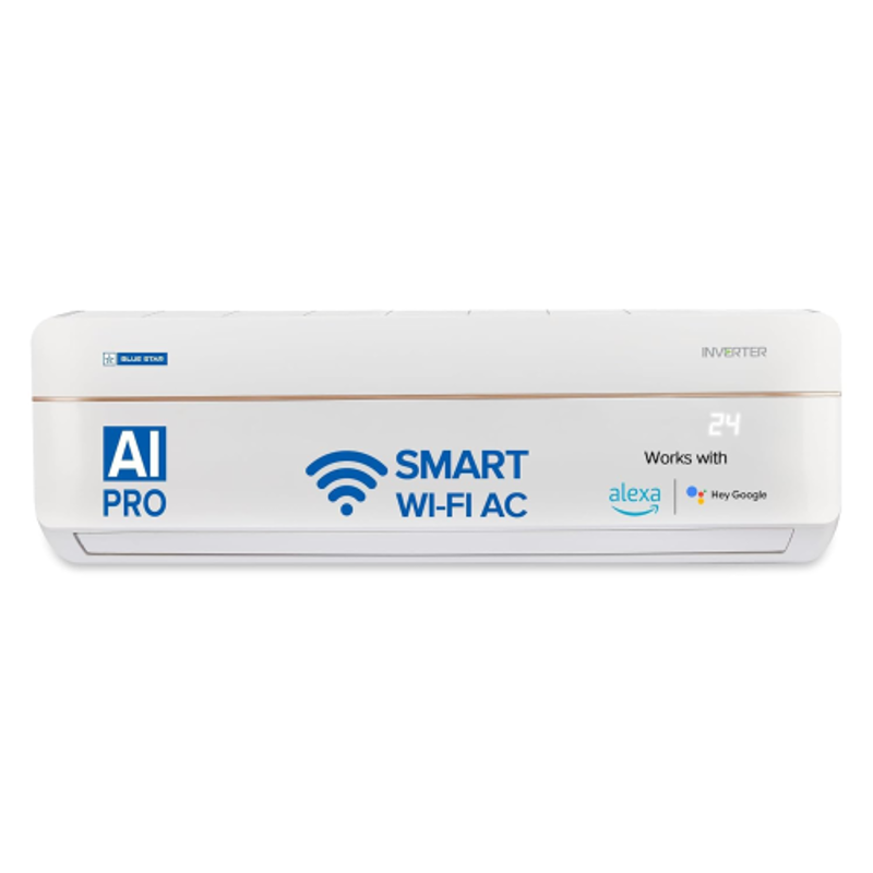 Blue Star 1.5 Ton 3 Star White Inverter Split AC with Copper Condenser, IA318VXUS