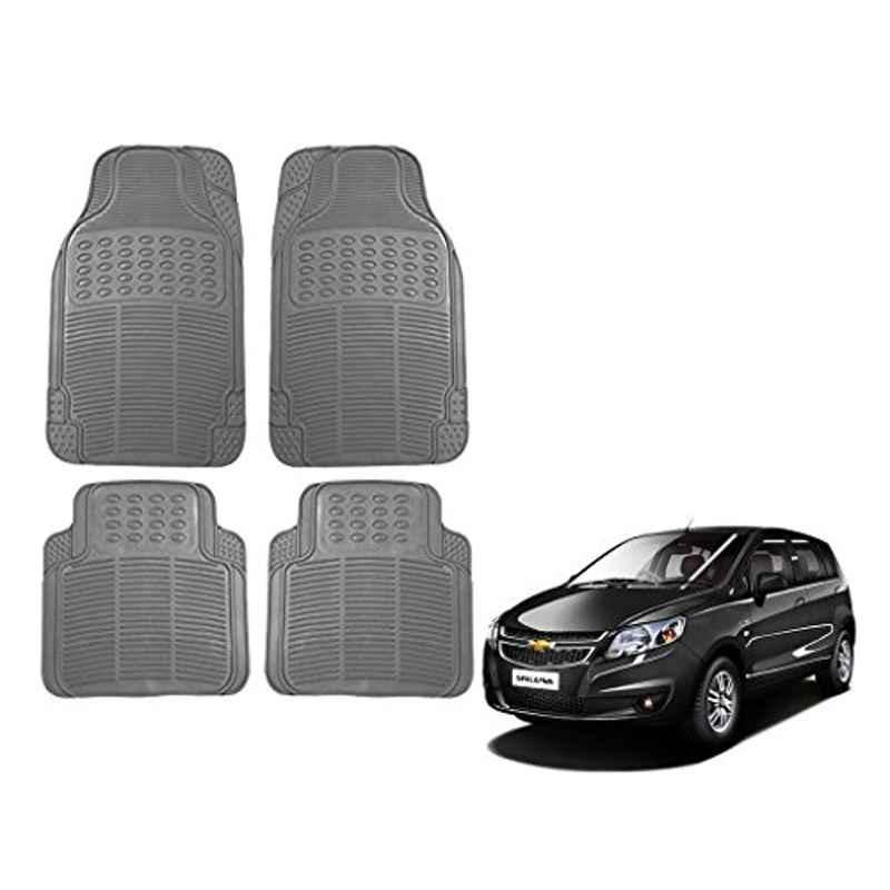 Kozdiko 4 Pcs Grey Rubber Car Mat Set for Chevrolet UVA