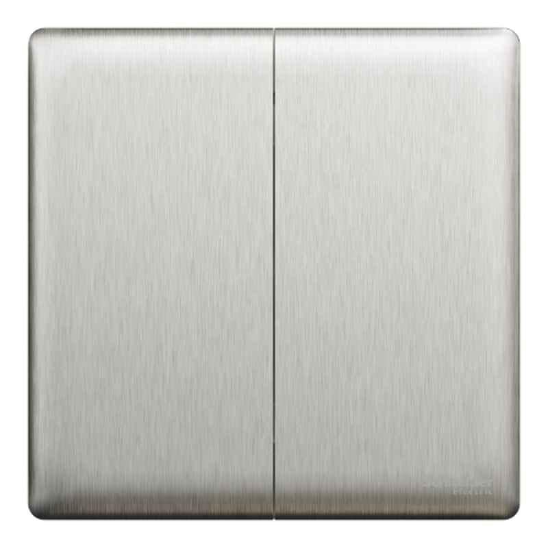 Schneider Electric Unica X 16A 250V 1 Way 2 Gangs Stainless Steel Switch, NUX32_1_SS
