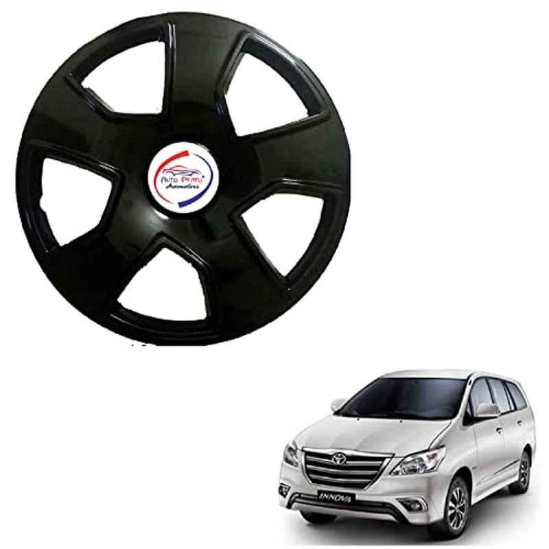 Auto Pearl 4 Pcs 15 inch ABS Black SCB40 Hubcap Wheel Cover Set with Retention Ring for Toyota Innova 2012 2013