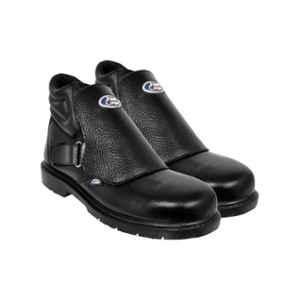 Allen Cooper AC-2017 Steel Toe Leather Black Work Safety Shoes, Size: 8