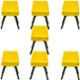 Regent Diamond Shell Plastic Black & Yellow Chair (Pack of 7)