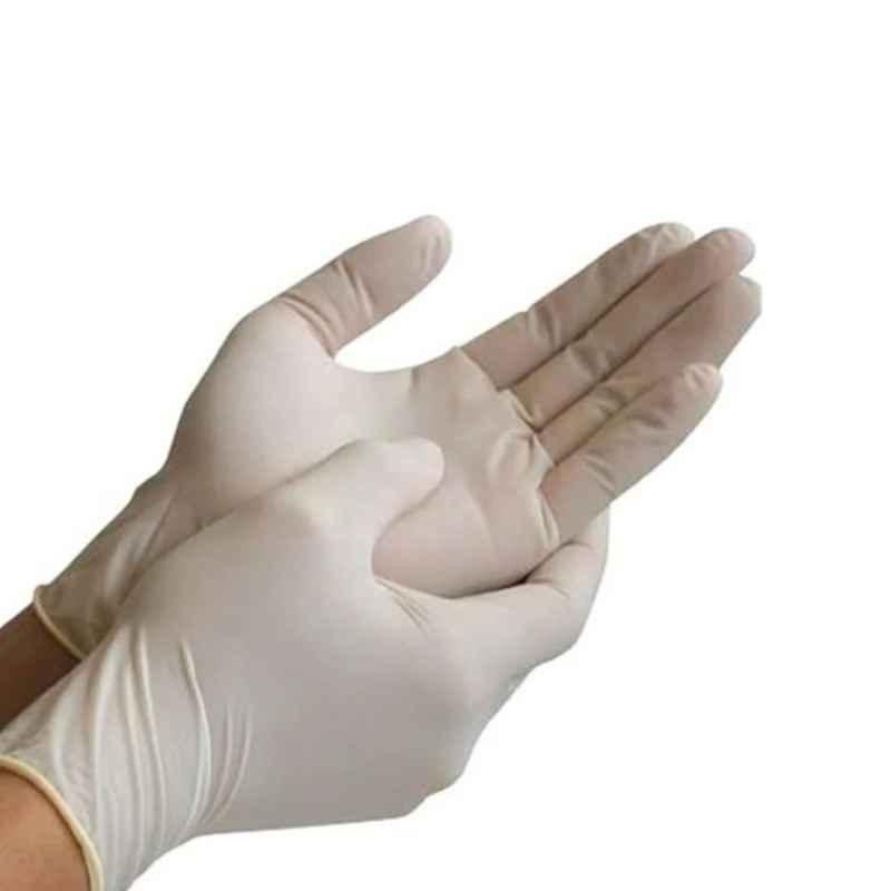 Forgesy Latex Powdered Surgical Disposable White Gloves for Examination, Hospital, Clinic, Lab, Cleaning, & Multipurpose Tasks, Size: Large, ERJ_592 (Pack of 80)