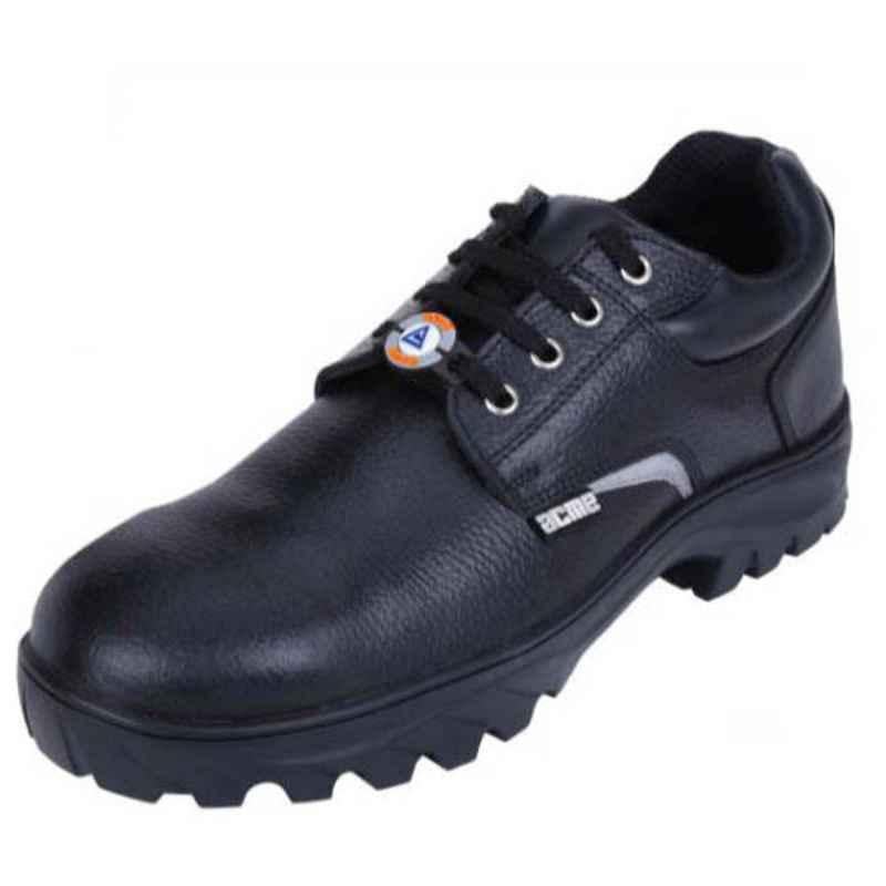 Acme Rocky Leather Low Ankle Composite Toe Black Safety Shoes, Size: 5.5