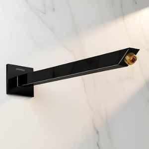 Plantex 12 inch Shower Arm for Overhead Shower/Stainless Steel Shower Pipe/Wall Mount Bathroom Fitting with 1/2 inch Thread (Black)