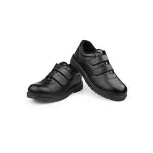 Woakers Pro Leather Steel Toe Black Industrial Safety Shoes, WKS-SAFTEY-008, Size: 6