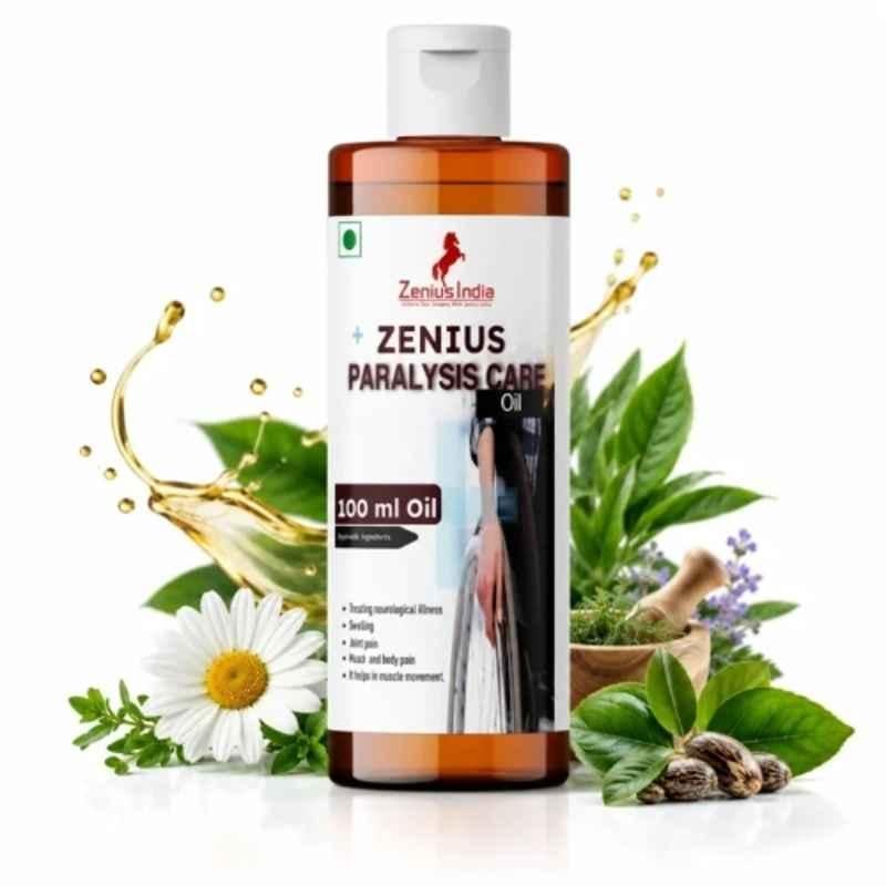 Zenius India 100ml Paralysis Care Oil with Badam Oil, Elaichi, Akroad, Mint & Sesame Oil for Recover Movement & Supports Overall Wellness
