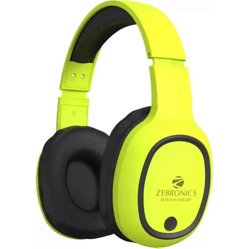 Zebronics Zeb Thunder Neon Yellow Bluetooth & Wired Headset with Mic