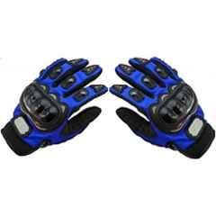 AOW Pro Biker Riding Gloves (Blue, L Size)