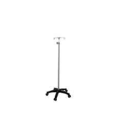 Yes Kay Mild Steel Powder Coated IV Stand with Double HookPlastic Base & 5 Wheels