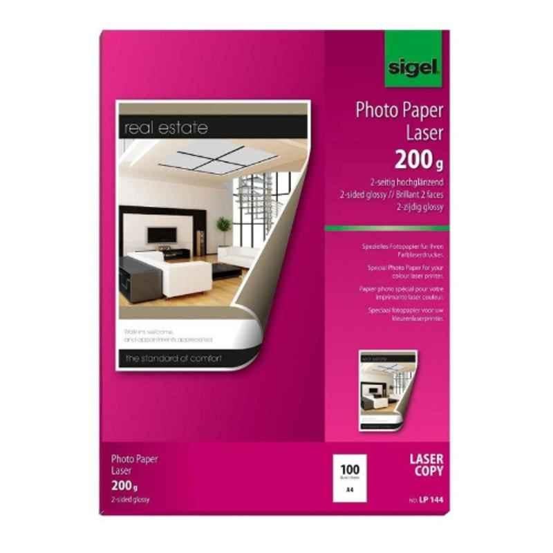 Sigel LP144 A4 200 GSM 100 Sheet 2-sided Glossy Photo Copier Paper for Colour Laser printer